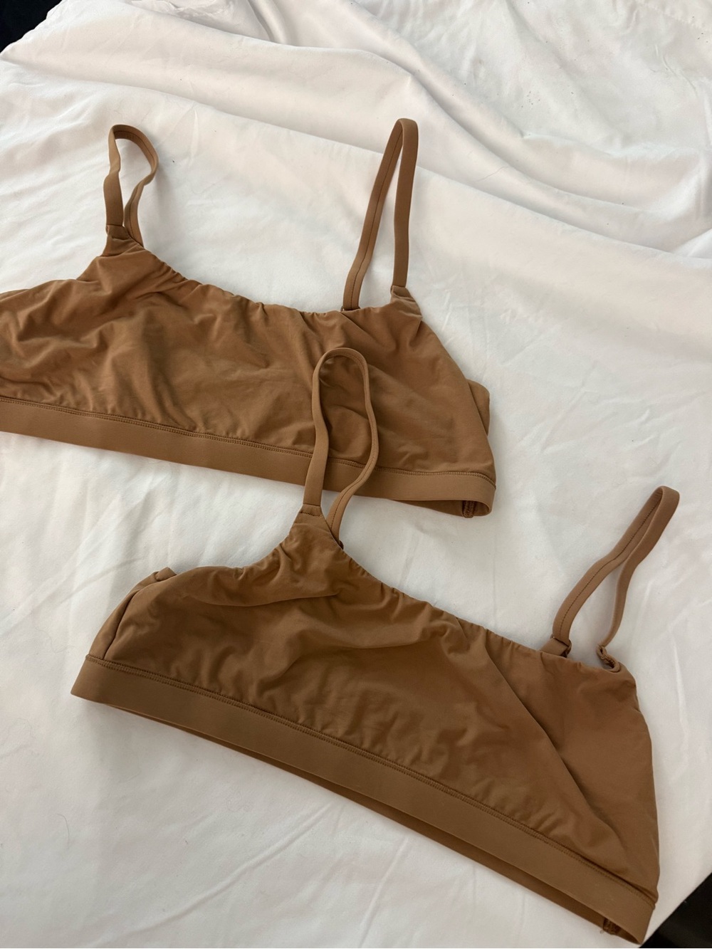 Quince second skin bralette in mocha M 2 pack